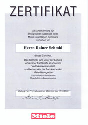 Miele Zertifikat