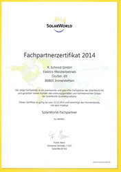 Fachpartner Zertifikat 2014